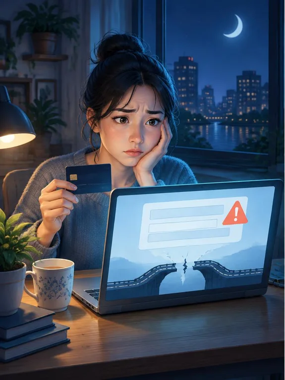 Minh họa giả định: khách muốn mua vào buổi tối nhưng gặp nơi đặt hàng bỏ trống và đường dẫn đứt đoạn.
